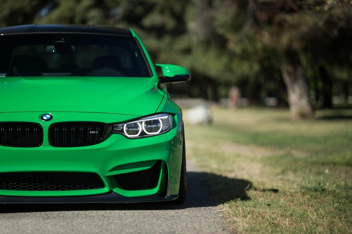 Green BMW car